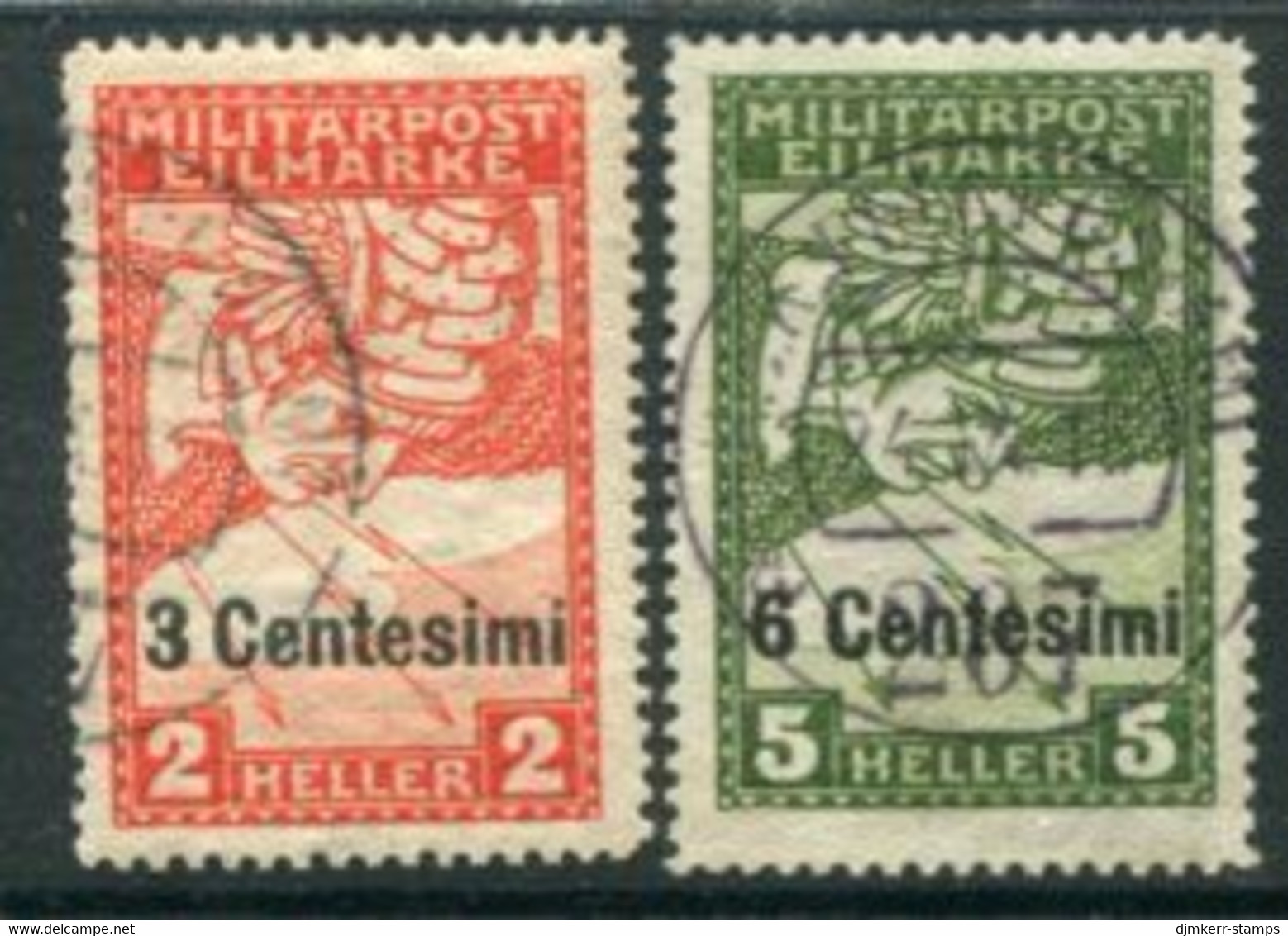 AUSTRIAN FELDPOST In ITALY 1917 Overprint On Newspaper Express Stamps. Used.  Michel 24-25 - Usati