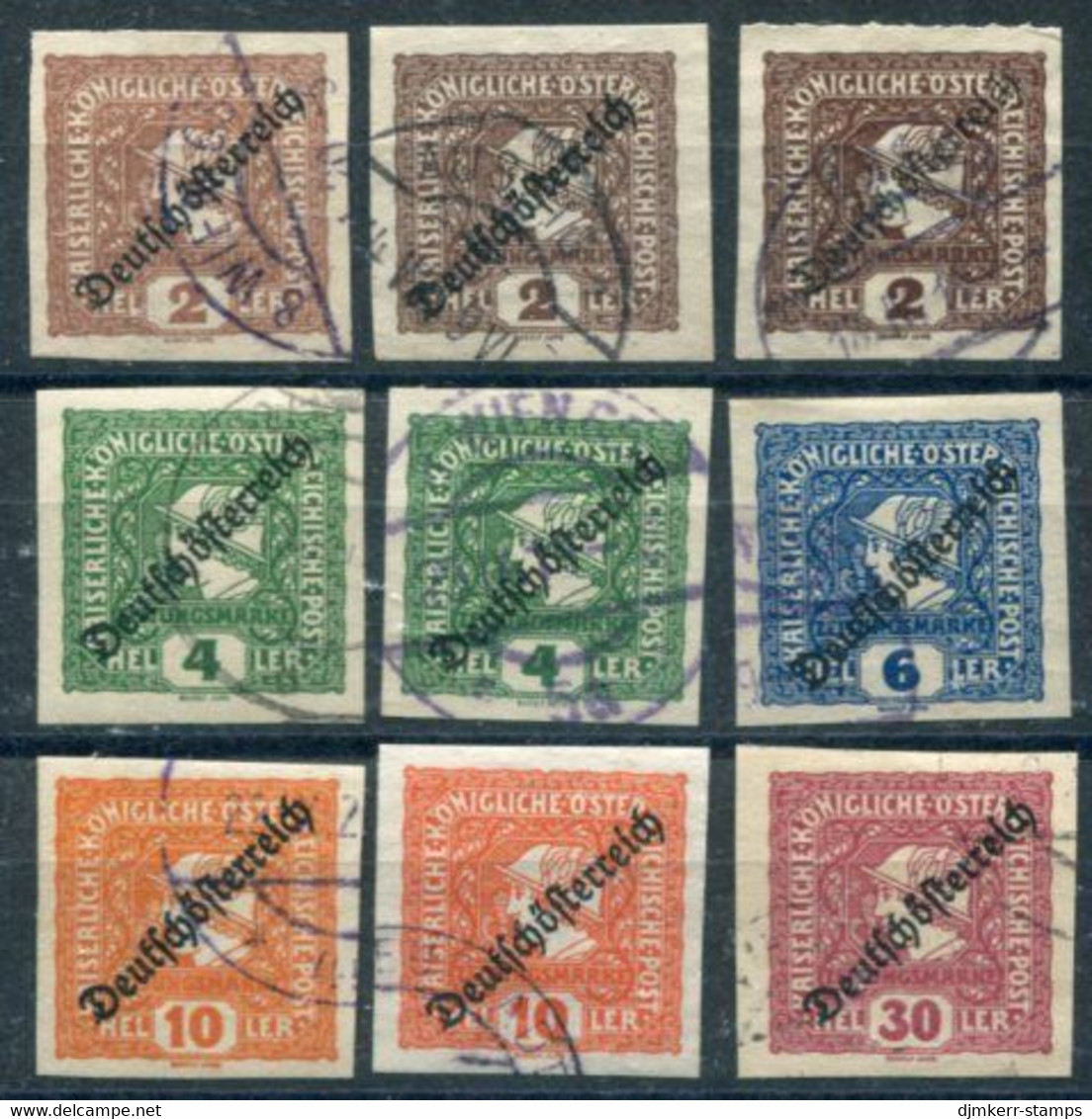 AUSTRIA 1919 Deutschösterreich Newspaper Stamps With Shades Used. Michel/ANK 247-51 - Usados