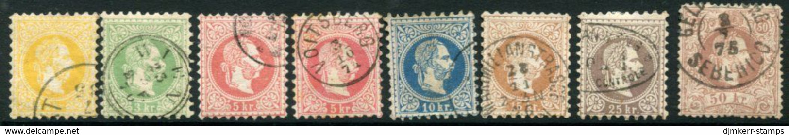 AUSTRIA 1867 Franz Joseph  Coarse Printing Set With Both Types Of The 5 Kr Used.  Michel 35-41 . - Used Stamps