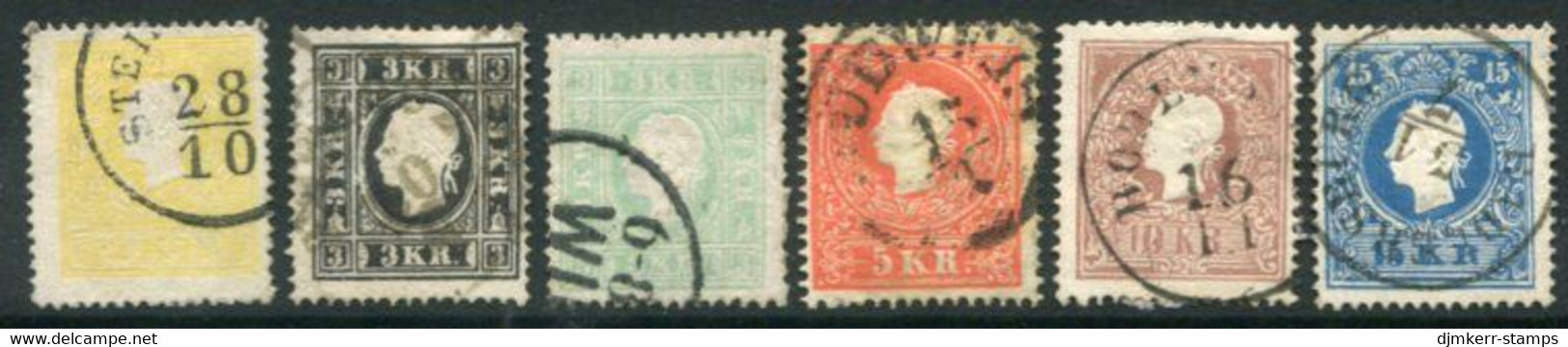 AUSTRIA 1859 Franz Joseph  Type II Set  Fine Used. Michel 10-15 II - Used Stamps