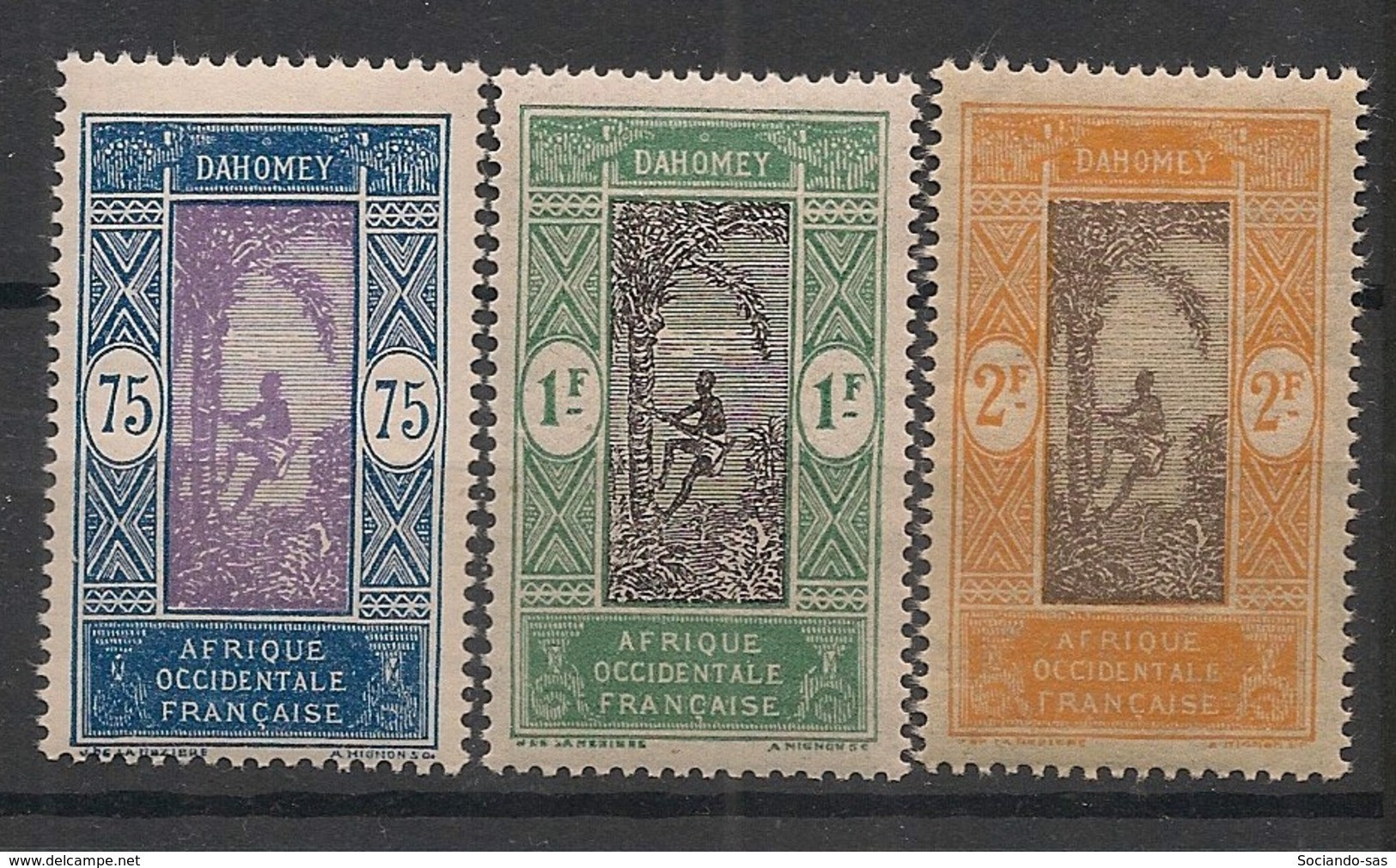 Dahomey - 1913-17 - N°Yv. 56 - 57 - 58 - 3 Valeurs - Neuf GC ** / MNH / Postfrisch - Unused Stamps