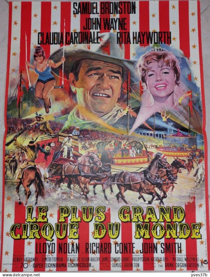 "Le Plus Grand Cirque Du Monde" J. Wayne, C. Cardinale..1964 - Affiche Originale 39x54-TTB - Plakate & Poster