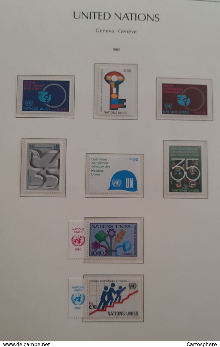 1980 1981  ONU UNO GENEVE -88/102 +bf MNH/*** LUXE NATIONS UNIES   **NEUFS**  UNITED NATIONS Annee Complète - Nuevos