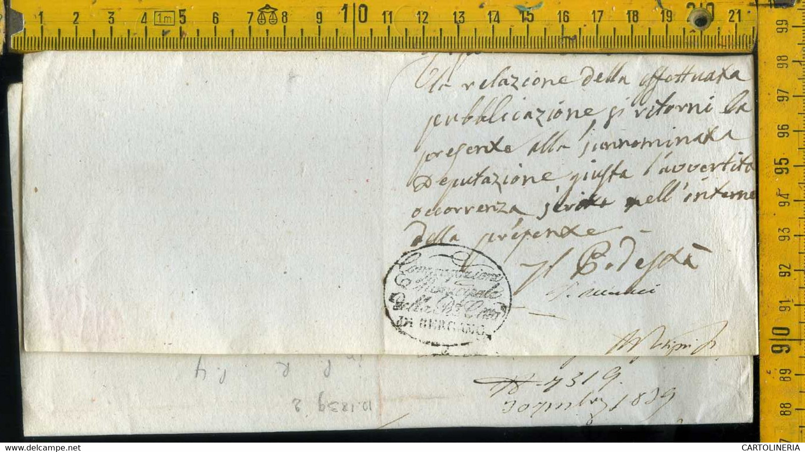 Piego Con Testo Orzinuovi Brescia Per Bergamo - 1. ...-1850 Prephilately