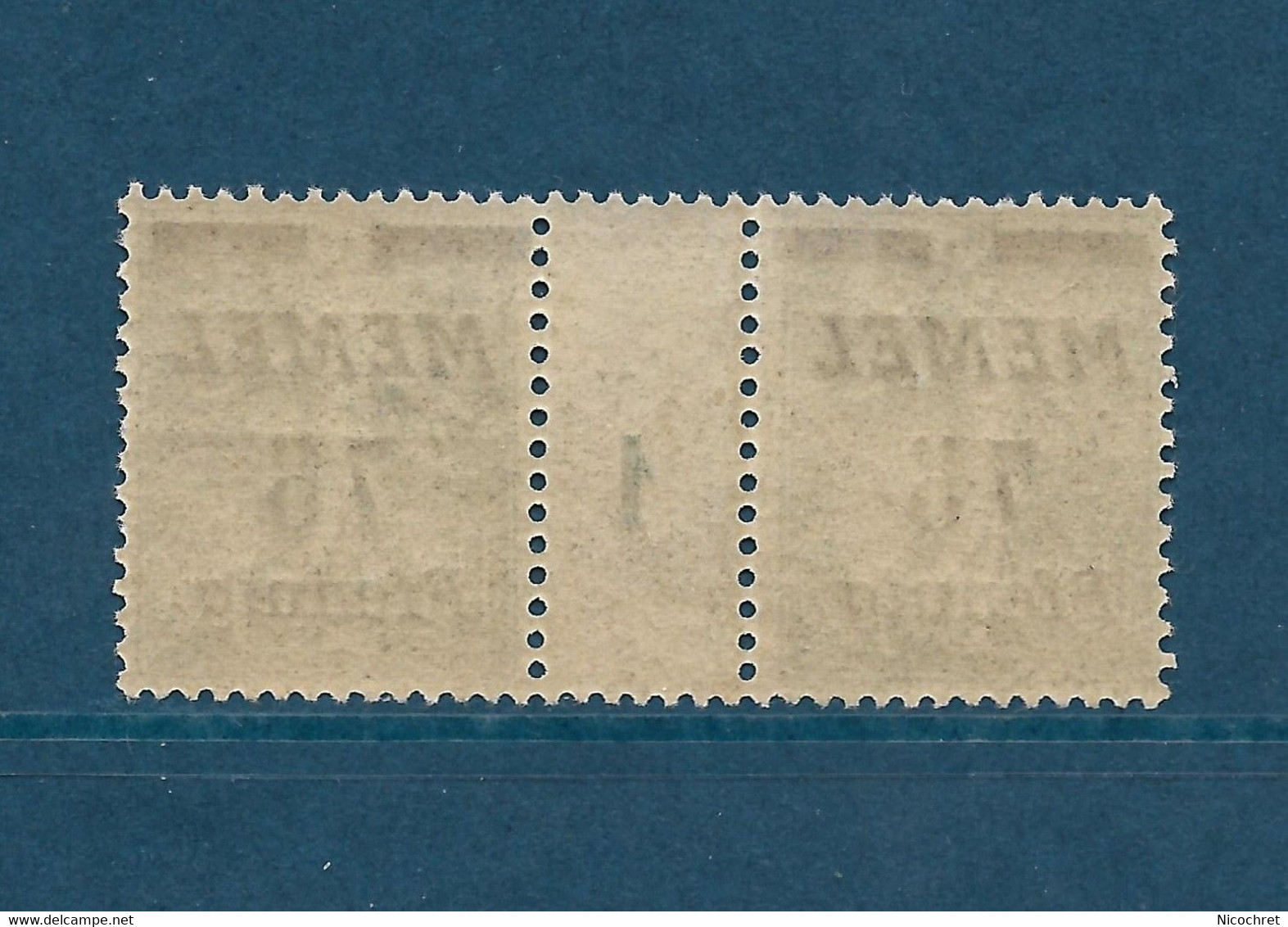 Semeuse Lignée, Memel N°66, Paire Millésime 1 - Unused Stamps