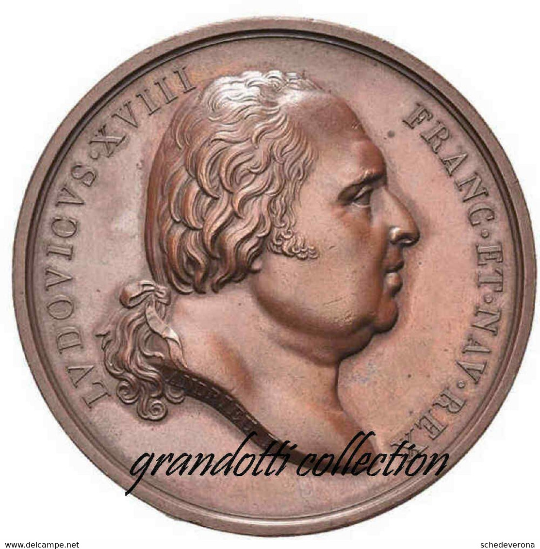 VERONA ESILIO RE LUIGI XVIII DI FRANCIA 1795 MEDAGLIA ANDRIEU - Royaux/De Noblesse