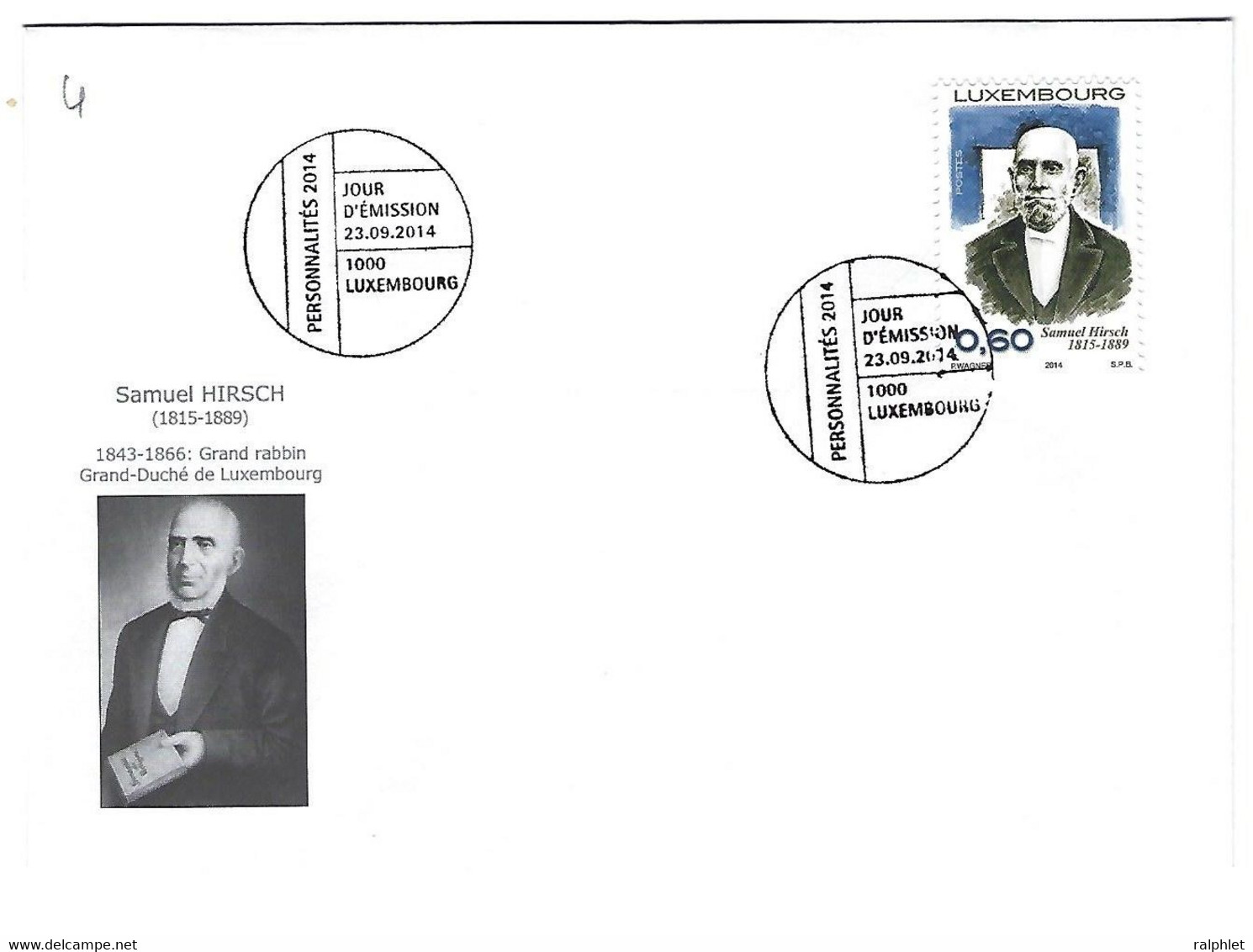 Luxembourg 2014 Samuel Hirsch 1815-1889 Rabin ¦ Rabbi ¦ Rabiner - Briefe U. Dokumente