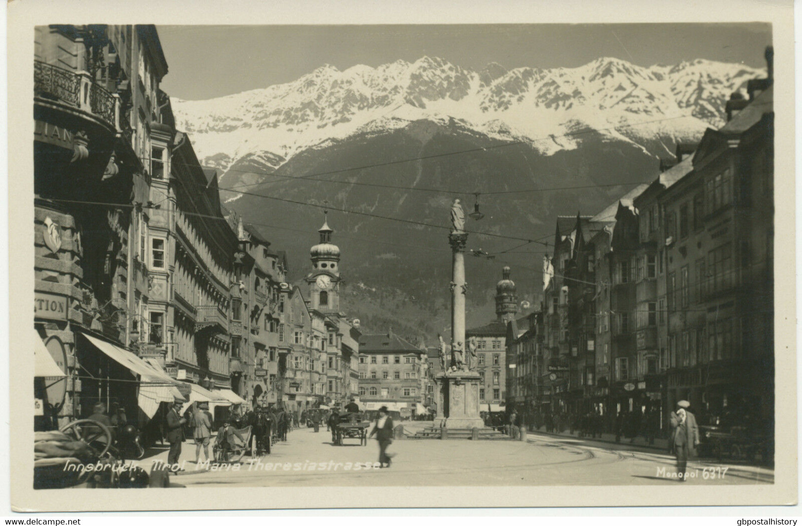 ÖSTERREICH INNSBRUCK Maria Theresiastrasse 1920 Ungebrauchte RP Echtes Photo S/w - Innsbruck