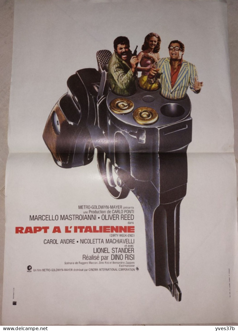 "Rapt à L'Italienne" Marcello Mastroianni, O. Reed...1973 - Affiche 42x61 - TTB - Posters