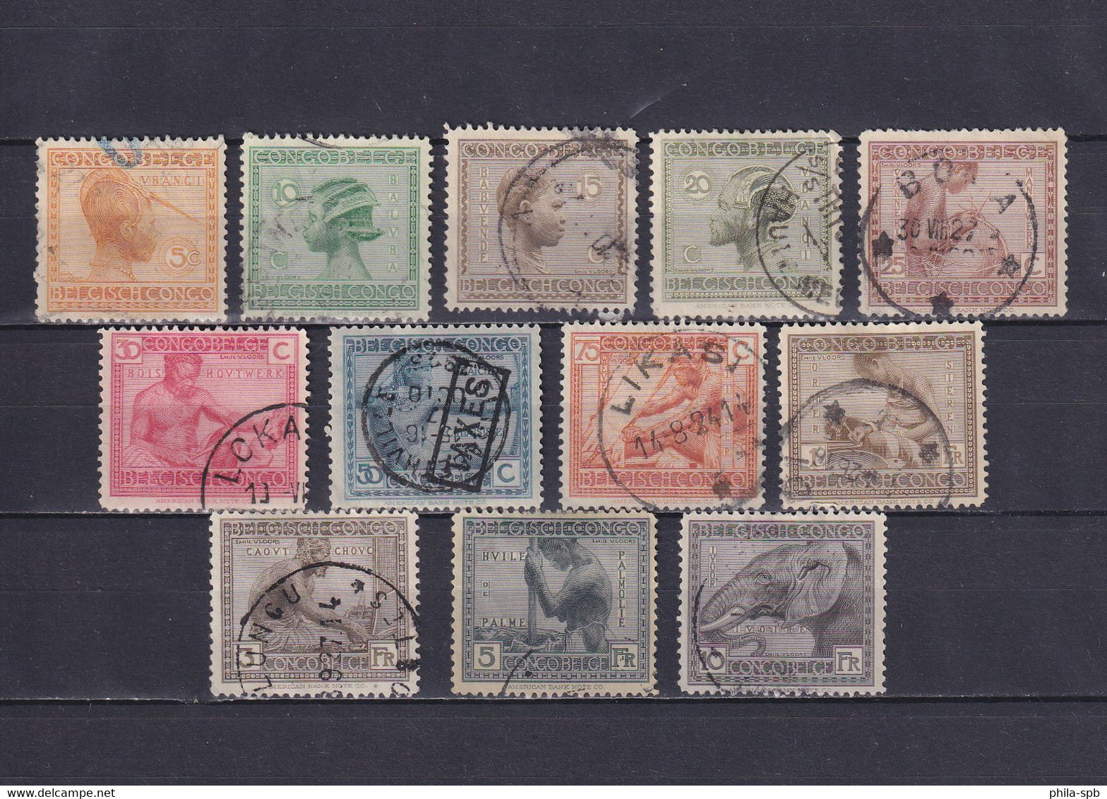 BELGIAN CONGO 1923/24, Mi# 66-77, Personalities, Animals, Ethnography, Used - Usati