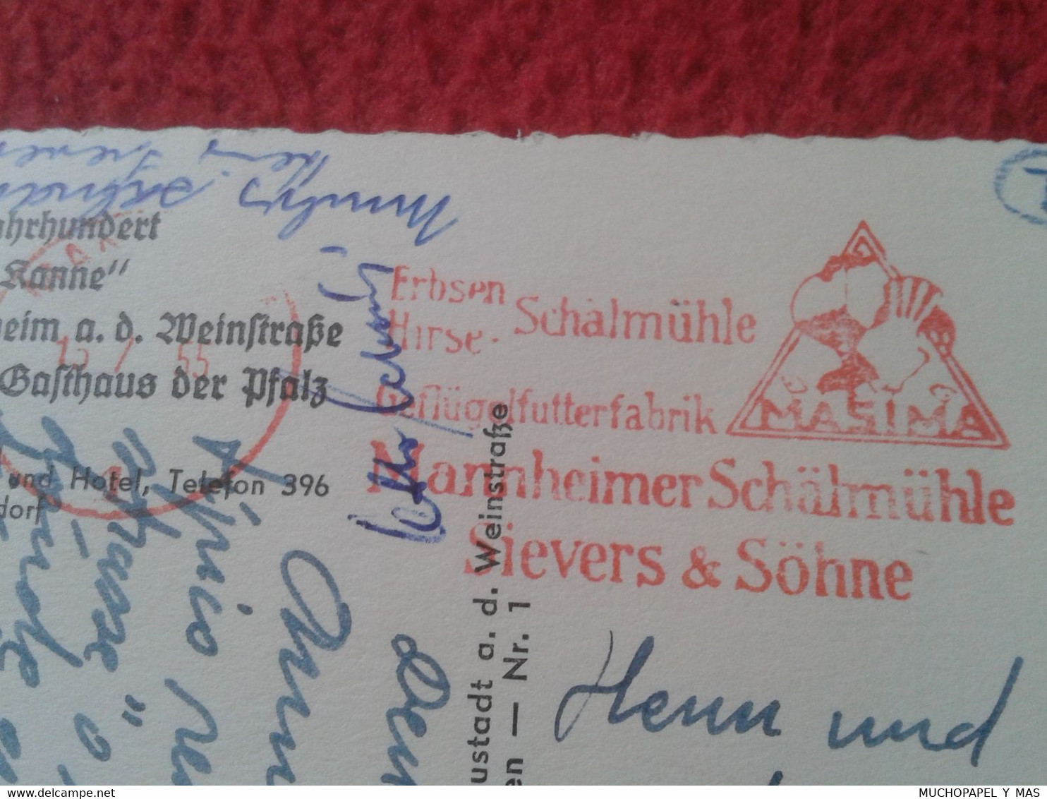 POSTAL KARTE CARTE POSTALE Gasthaus Zur Kanne Deidesheim an der Weinstrasse Ultestes Gasthaus der Pfalz TABERNA ? HOTEL?