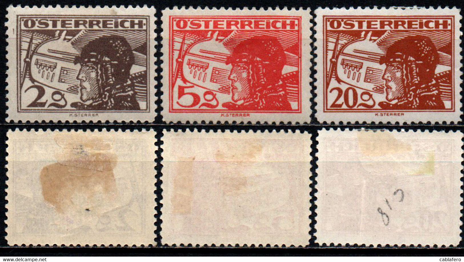 AUSTRIA - 1925 - Plane And Pilot’s Head - MH - Unused Stamps