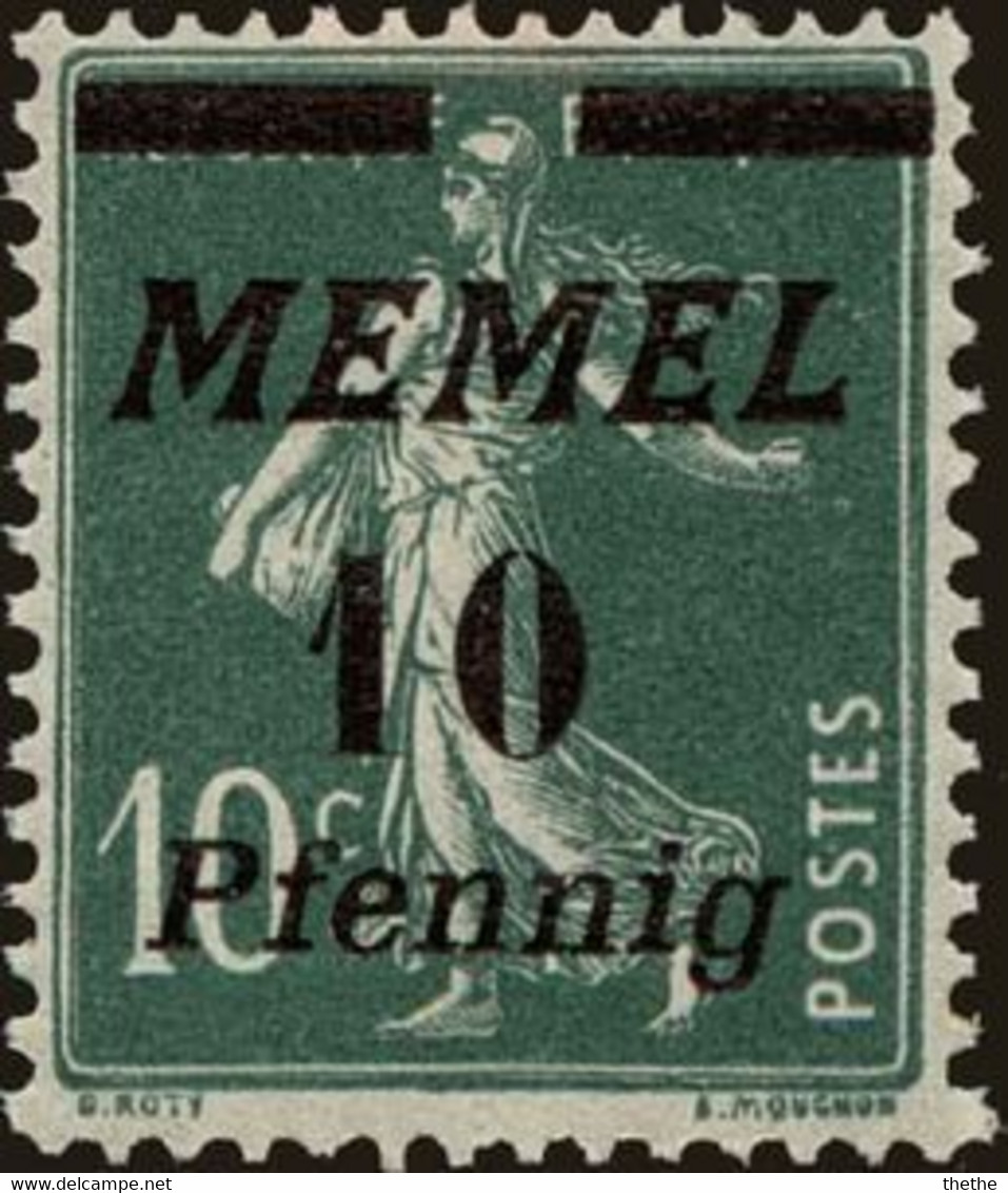 MEMEL - La Semeuse - Memel En Surimpression Italique - Unused Stamps