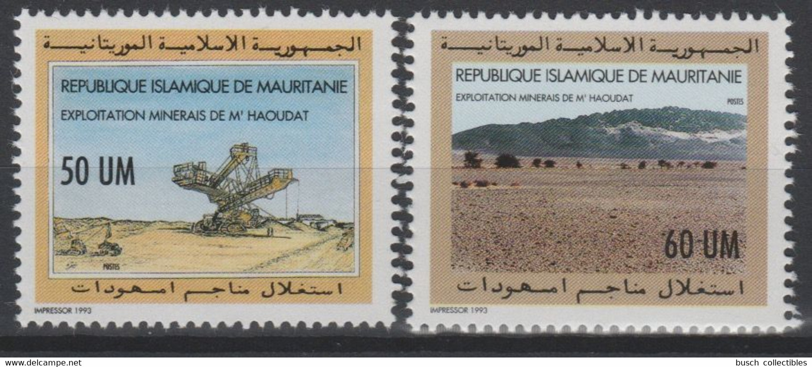 Mauritanie Mauretanien Mauritania 1993 Mi. 1010 - 1011 Exploitation Minerais M'Haoudat 2 Val. ** - Mauritanie (1960-...)