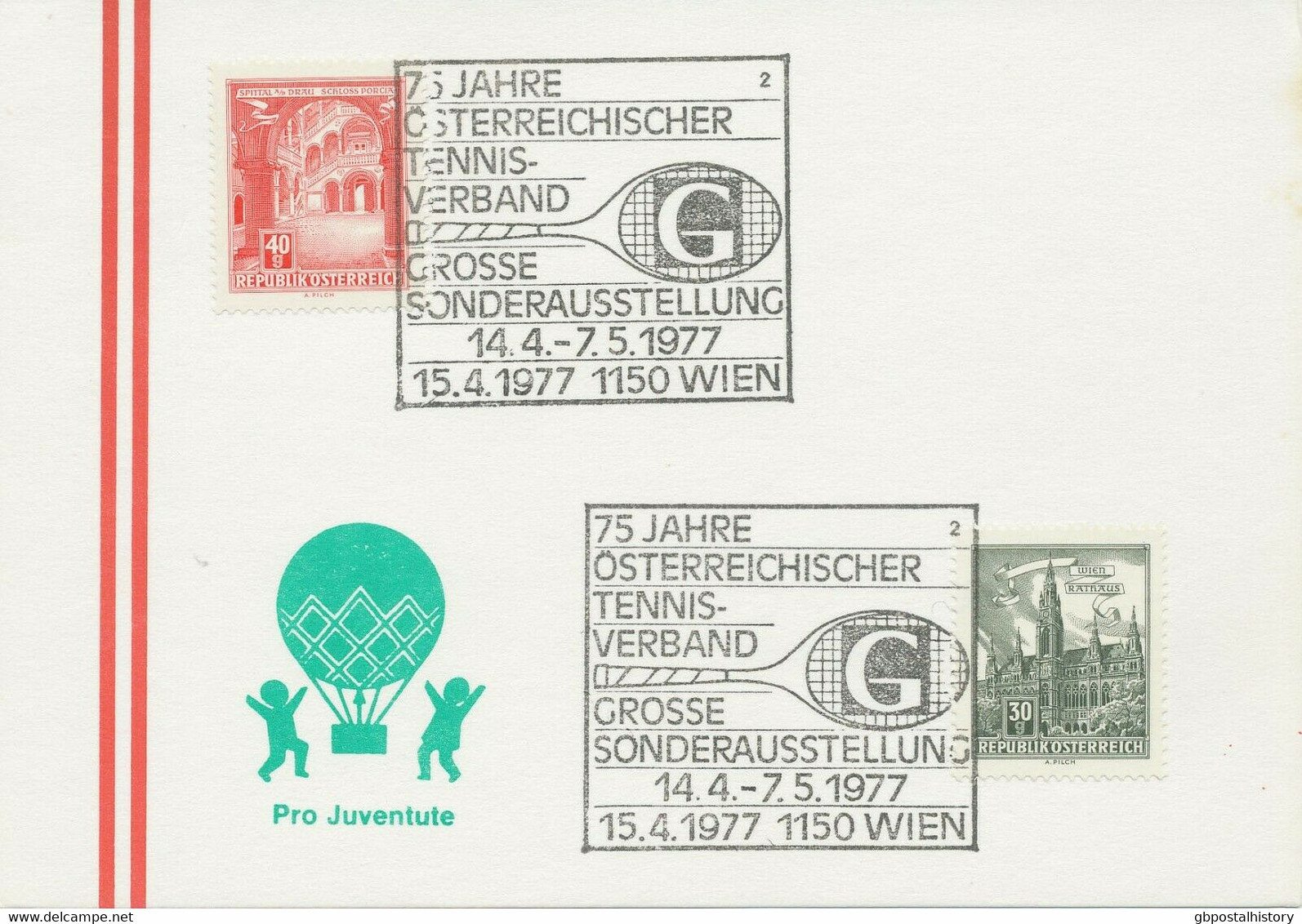ÖSTERREICH 1975/7 5 Versch. SST TENNIS 1150 WIEN: Österreich-England Im Daviscup - Sammlungen
