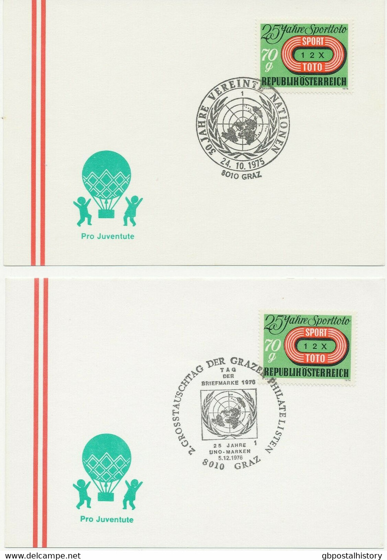 ÖSTERREICH 1975/8, 10 Versch. SST UNO/VEREINTE NATIONEN /KURT WALDHEIM (2) - Collections