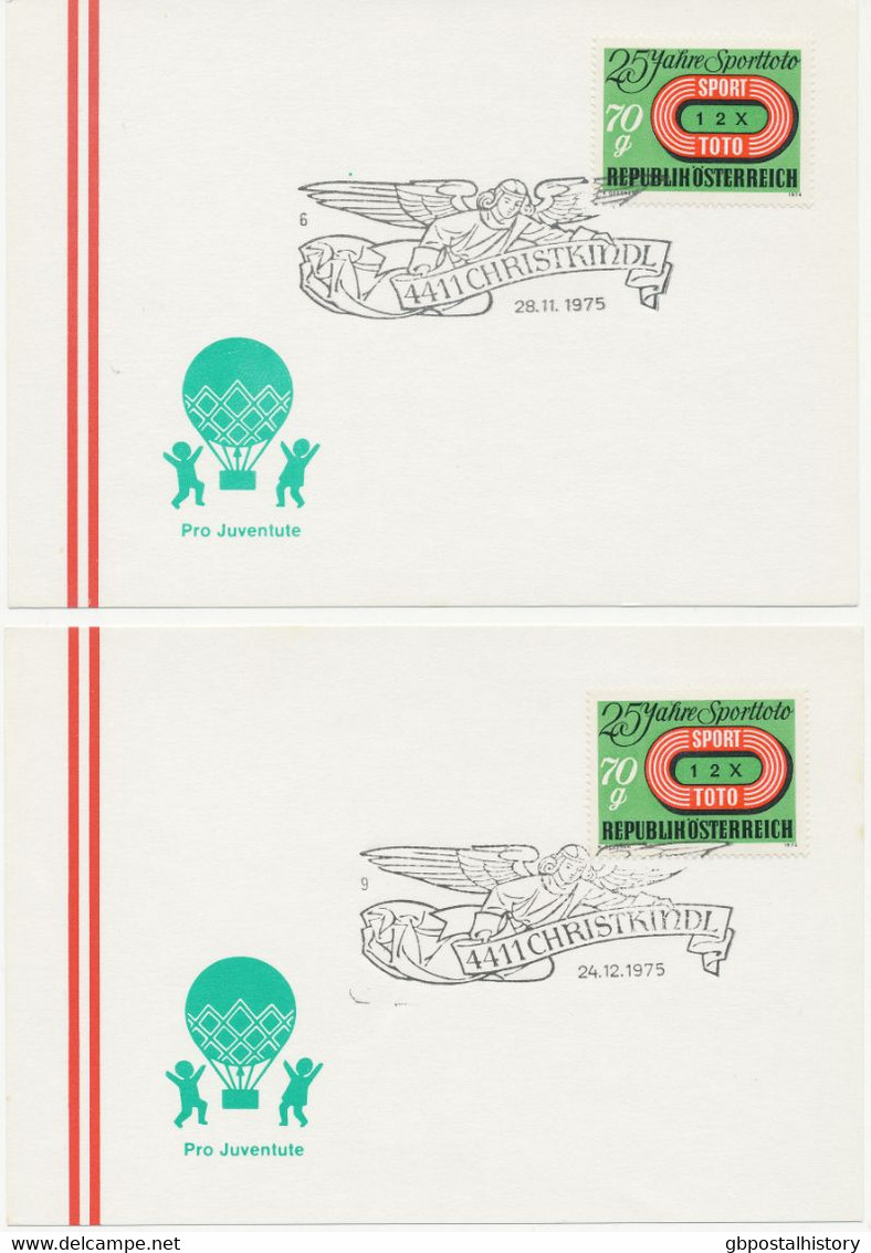 ÖSTERREICH 1975/8 37 Versch. SST WEIHNACHTEN Auf Postkarten - Colecciones