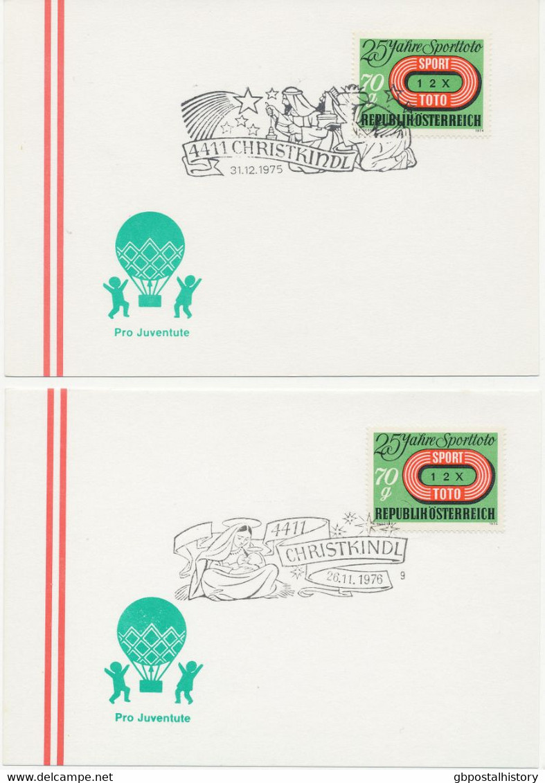 ÖSTERREICH 1975/8 37 Versch. SST WEIHNACHTEN Auf Postkarten - Colecciones