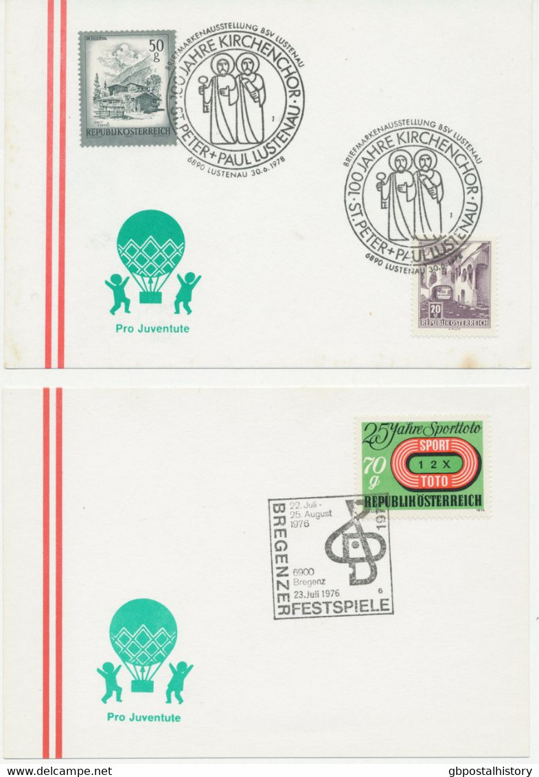 ÖSTERREICH 1975/8, 27 versch. SST MUSIK auf Kab.-Postkarten
