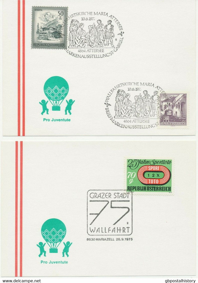 ÖSTERREICH 1975/8 11 Versch. SST RELIGION U. BRIEFMARKENWERBE-SCHAU A Postkarten - Verzamelingen