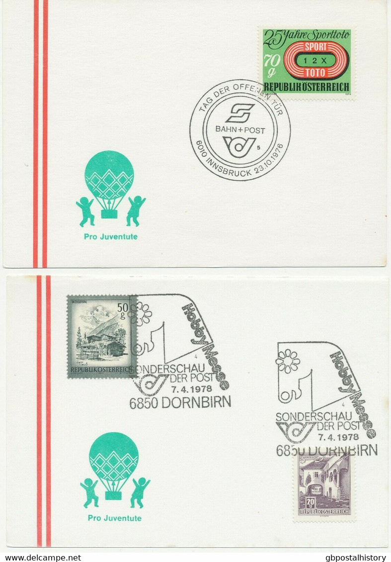 ÖSTERREICH 1975/8, 11 Versch. SST DIE POST Jeweils Auf Kab.-Postkarte - Colecciones