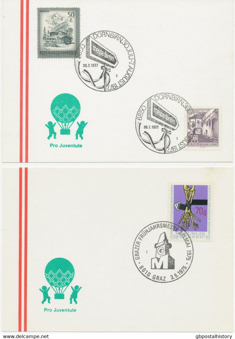 ÖSTERREICH 1975/8, 33 Versch. SST MESSE Auf Kab.-Postkarten - Collections