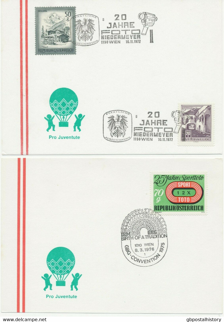 ÖSTERREICH 1975/8, 8 Versch. SST (FIRMEN-)WERBUNG Auf Kab.-Postkarten, Selten - Colecciones