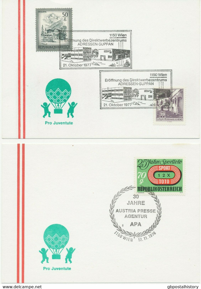 ÖSTERREICH 1975/8, 8 Versch. SST (FIRMEN-)WERBUNG Auf Kab.-Postkarten, Selten - Colecciones