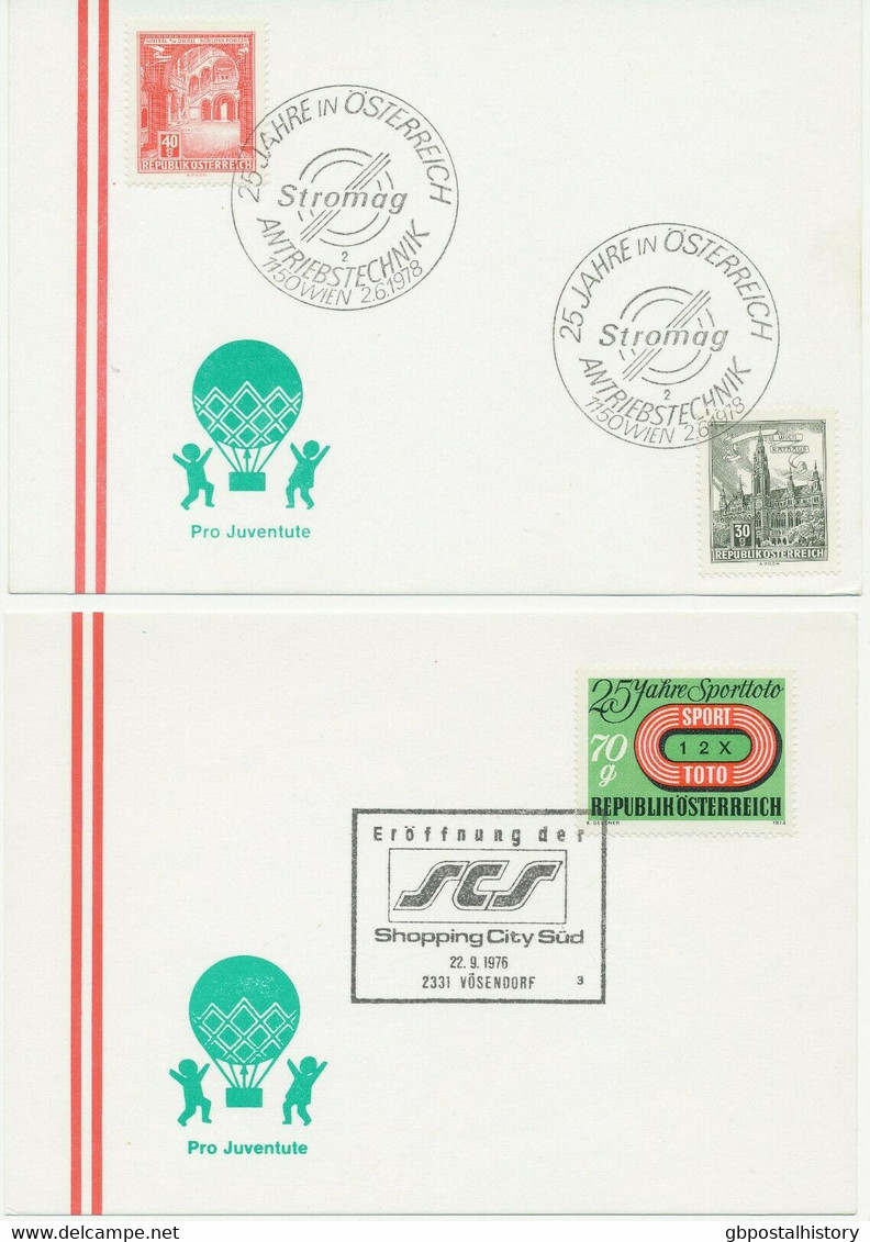 ÖSTERREICH 1975/8, 8 Versch. SST (FIRMEN-)WERBUNG Auf Kab.-Postkarten, Selten - Collections