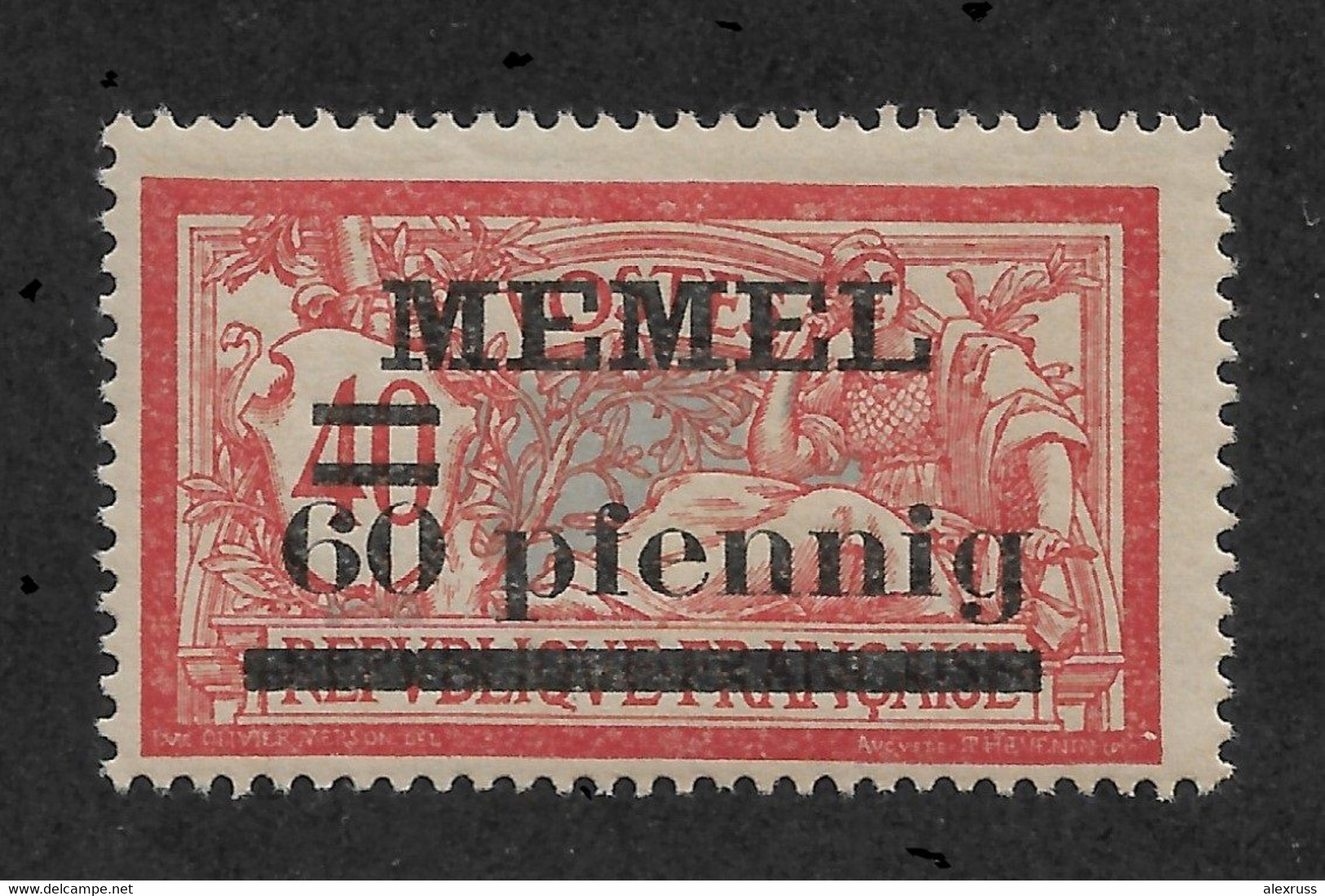 Memel 1920, Surcharged 60pf On 40c, Scott # 24,VF MNH**OG - Ungebraucht
