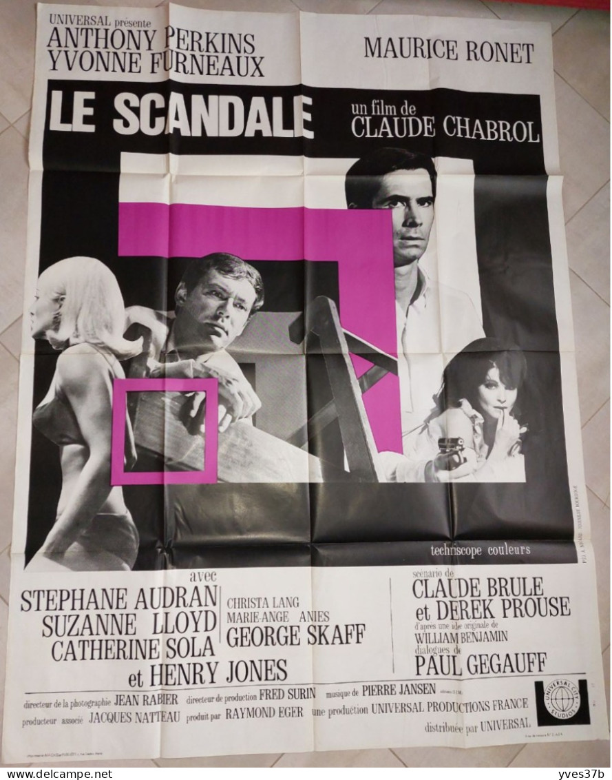 Le Scandale C. Chabrol, A. Perkins, M. Ronet, S. Audran.1967- Affiche 120x160 - TTB - Affiches & Posters