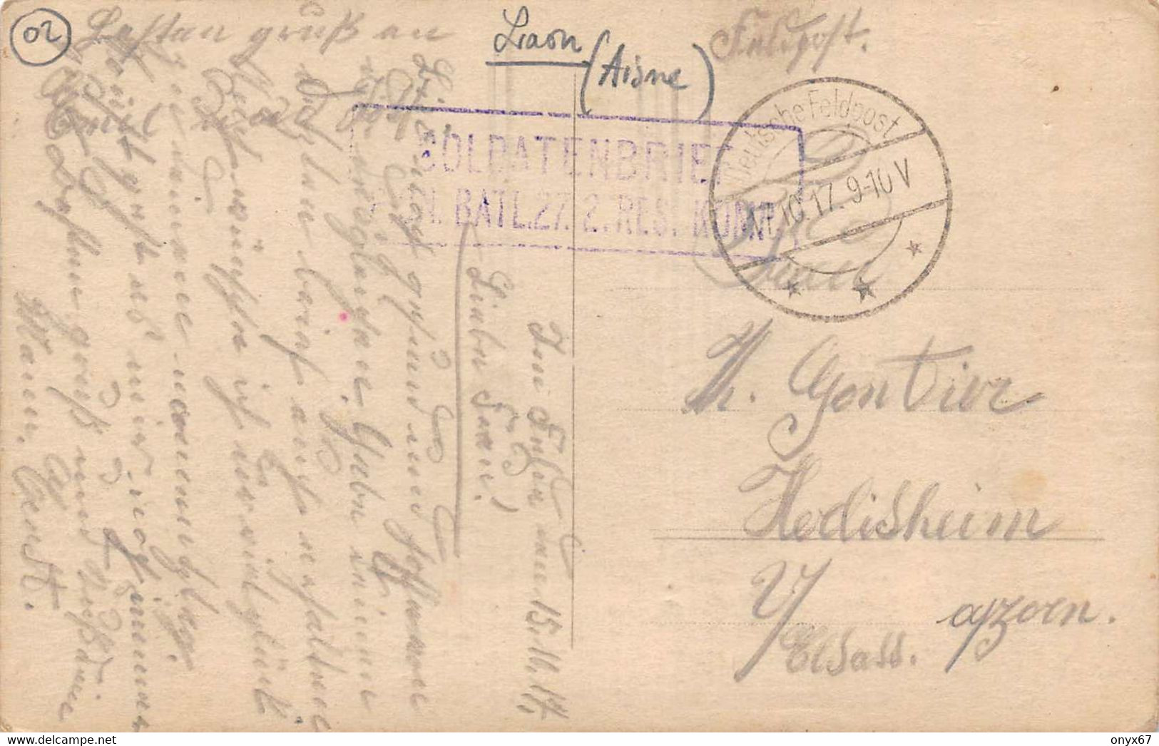 Carte Postale  Photo Militaire LAON-02-Aisne-Vue Ville Et La Cathédrale-Krieg-Guerre-14/18-Soldatenbrief-Briefstempel - Laon