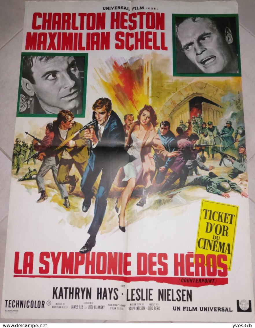 "La Symphonie Des Héros" Charlton Heston, M. Schell...1961 - Affiche 60x80 - TTB - Affiches & Posters