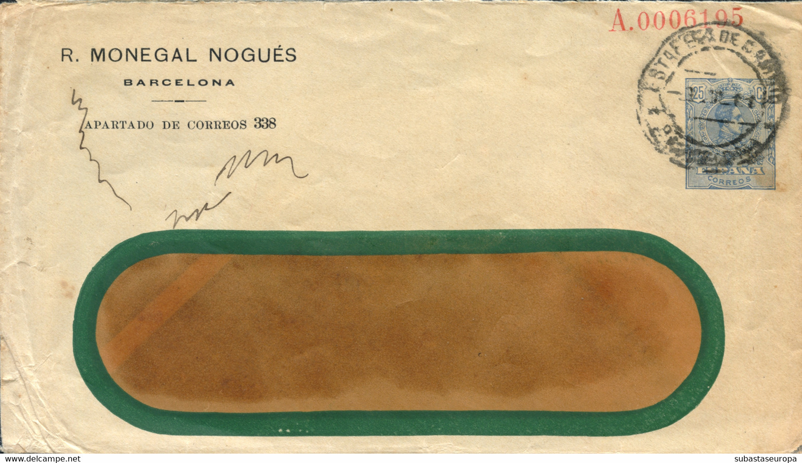 Sobre Entero Postal "R. Monetal Nogués - Barcelona", Circulado. - 1850-1931