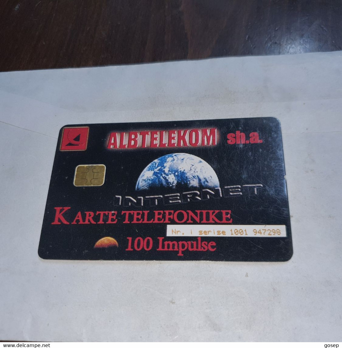 Albania-internet-(100impulse)-(4)-(1001-947298)-tirage-100.000-used Card+1card Prepiad Free - Albanien