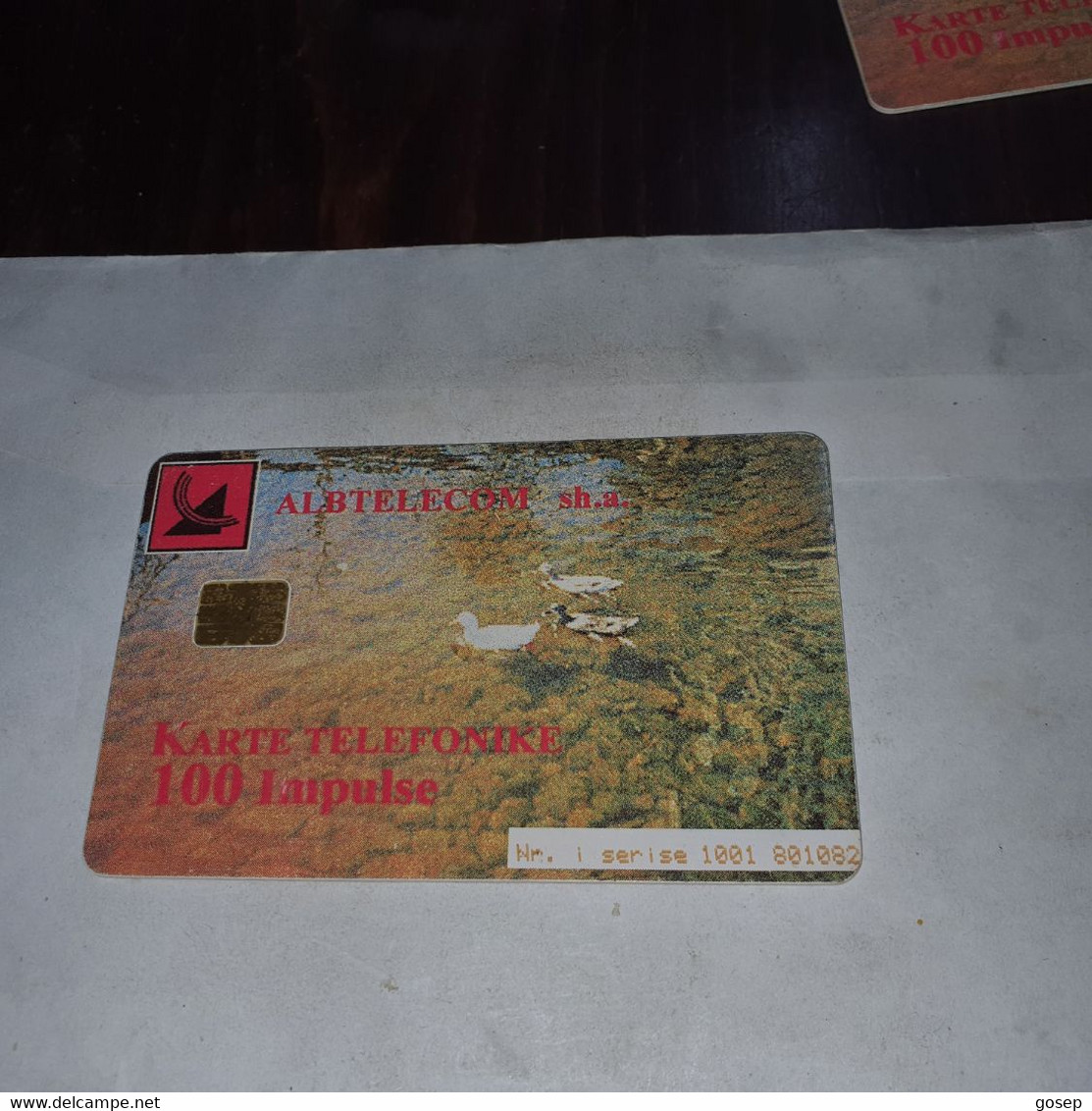 Albania-art-(100impulse)-(5)-(1001-001082)-tirage-100.000-used Card+1card Prepiad Free - Albanie