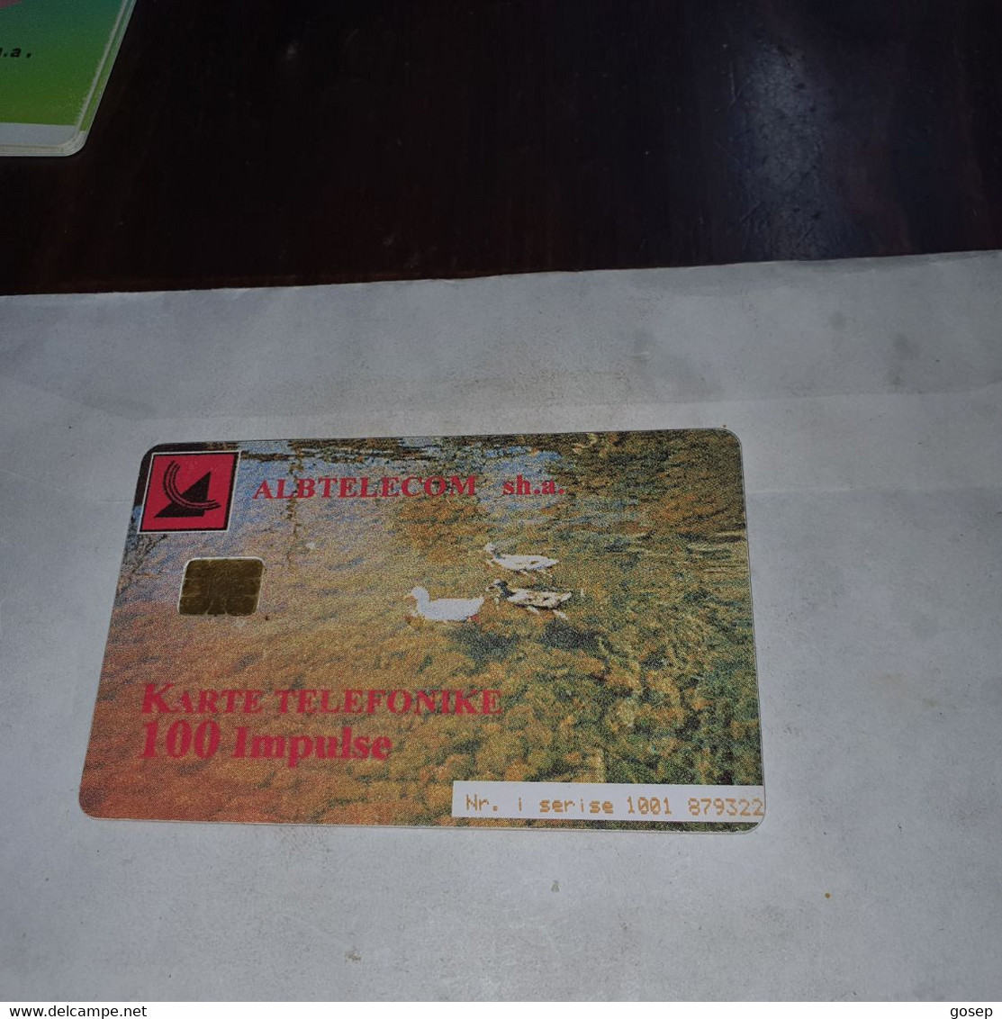 Albania-art-(100impulse)-(6)-(1001-079322)-tirage-100.000-used Card+1card Prepiad Free - Albanien