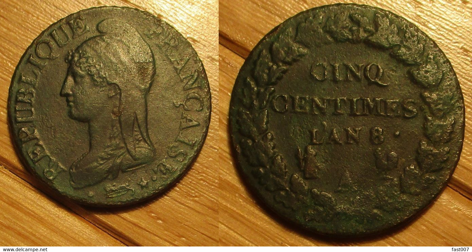 5 Centimes An 8 A - 1795-1799 Direttorio