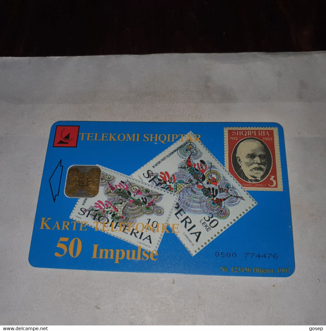 Albania-Stamps/old Telephone-(50impulse)-(13)-(0500774476)-tirage-?-used Card+1card Prepiad Free - Albania