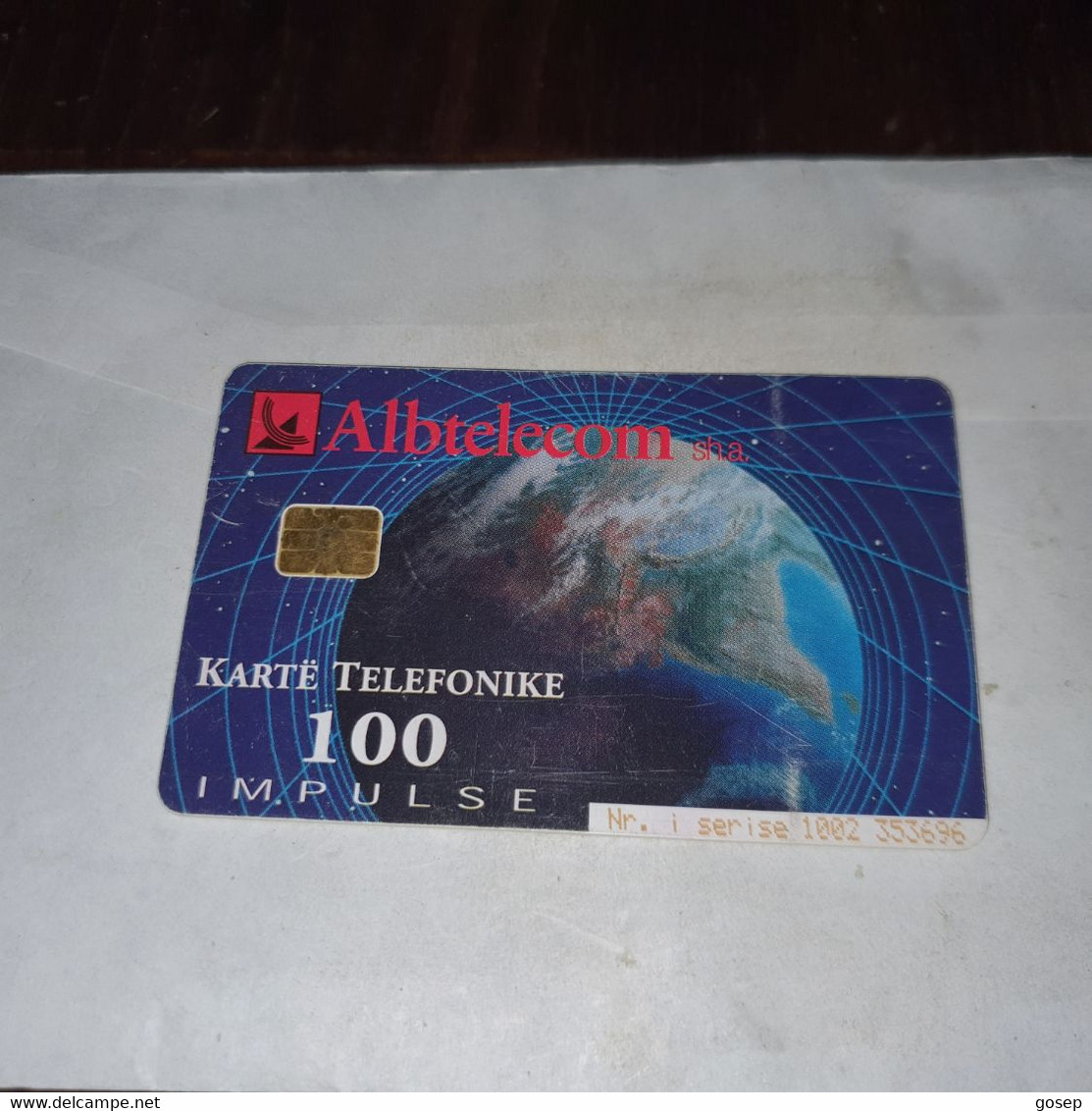 Albania-stopwatch-(100impulse)-(16)-(1002-353696)-tirage-85.000-used Card+1card Prepiad Free - Albania