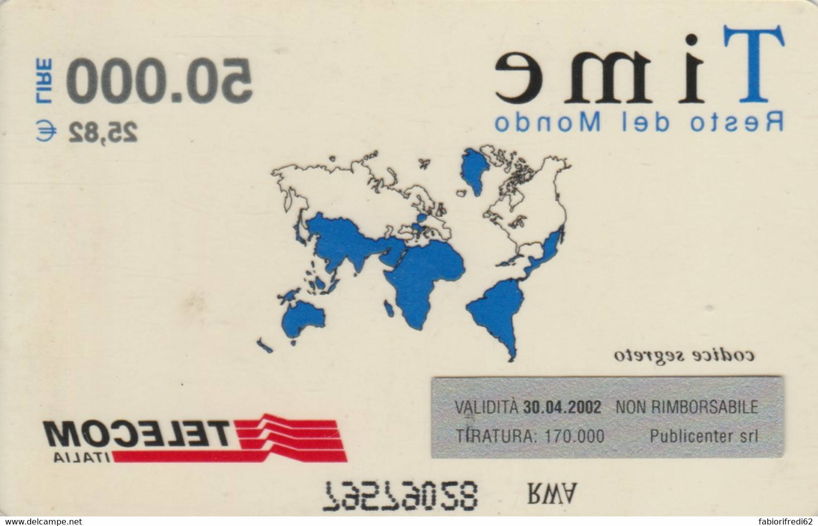 PREPAID PHONE CARD TIME TELECOM ITALIA (PV229 - [2] Handy-, Prepaid- Und Aufladkarten