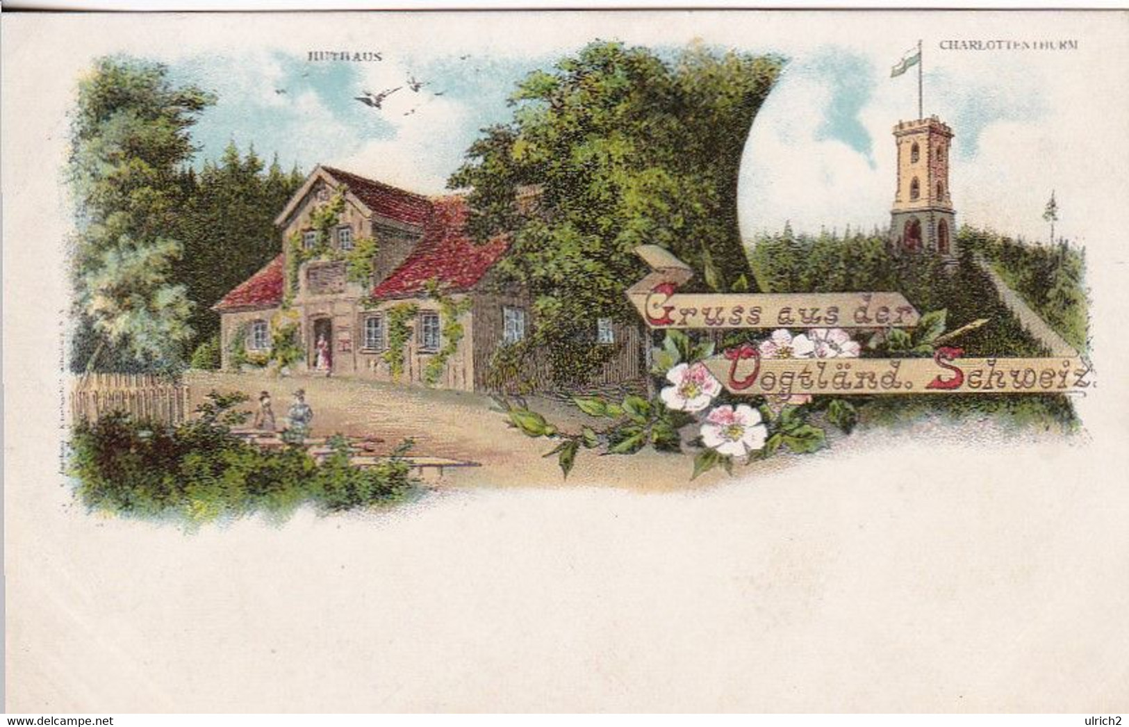 AK Gruss Aus Der Vogtländ. Schweiz - Charlottenthurm - Huthaus - Litho - Ca. 1900 (54389) - Vogtland