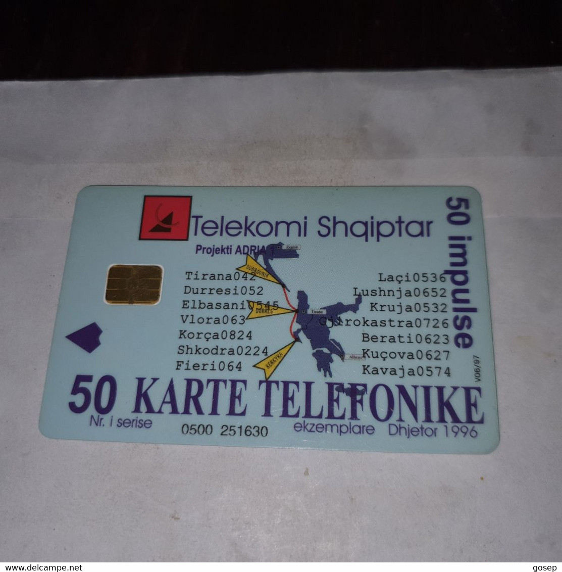 Albania-code Phone Country-(50impulse)-(18)-(0500-251630)-tirage-?-used Card+1card Prepiad Free - Albanie