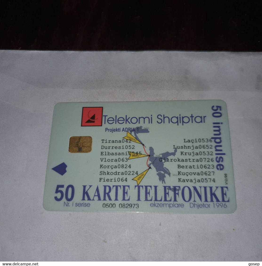 Albania-code Phone Country-(50impulse)-(19)-(0500-082973)-tirage-?-used Card+1card Prepiad Free - Albanie