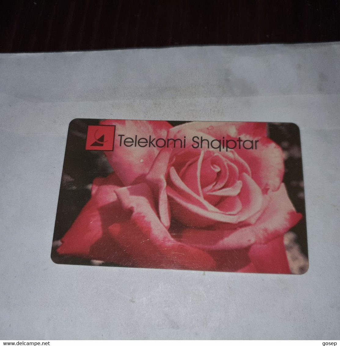 Albania-rose-(200impulse)-(21)-(2000-066453)-tirage-?-used Card+1card Prepiad Free - Albanien