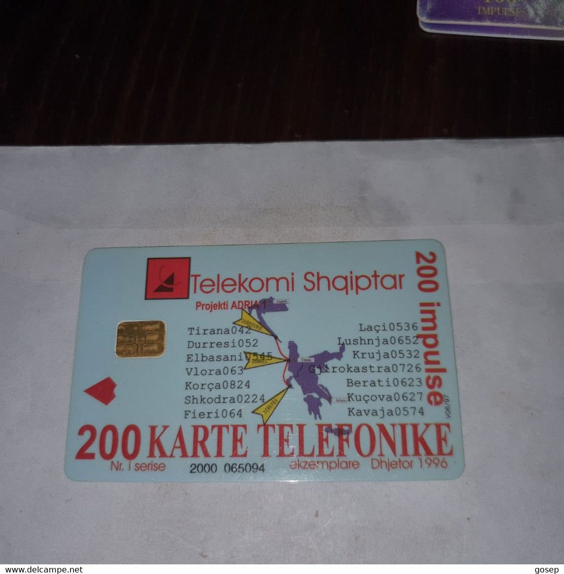 Albania-rose-(200impulse)-(22)-(2000-065094)-tirage-?-used Card+1card Prepiad Free - Albanien