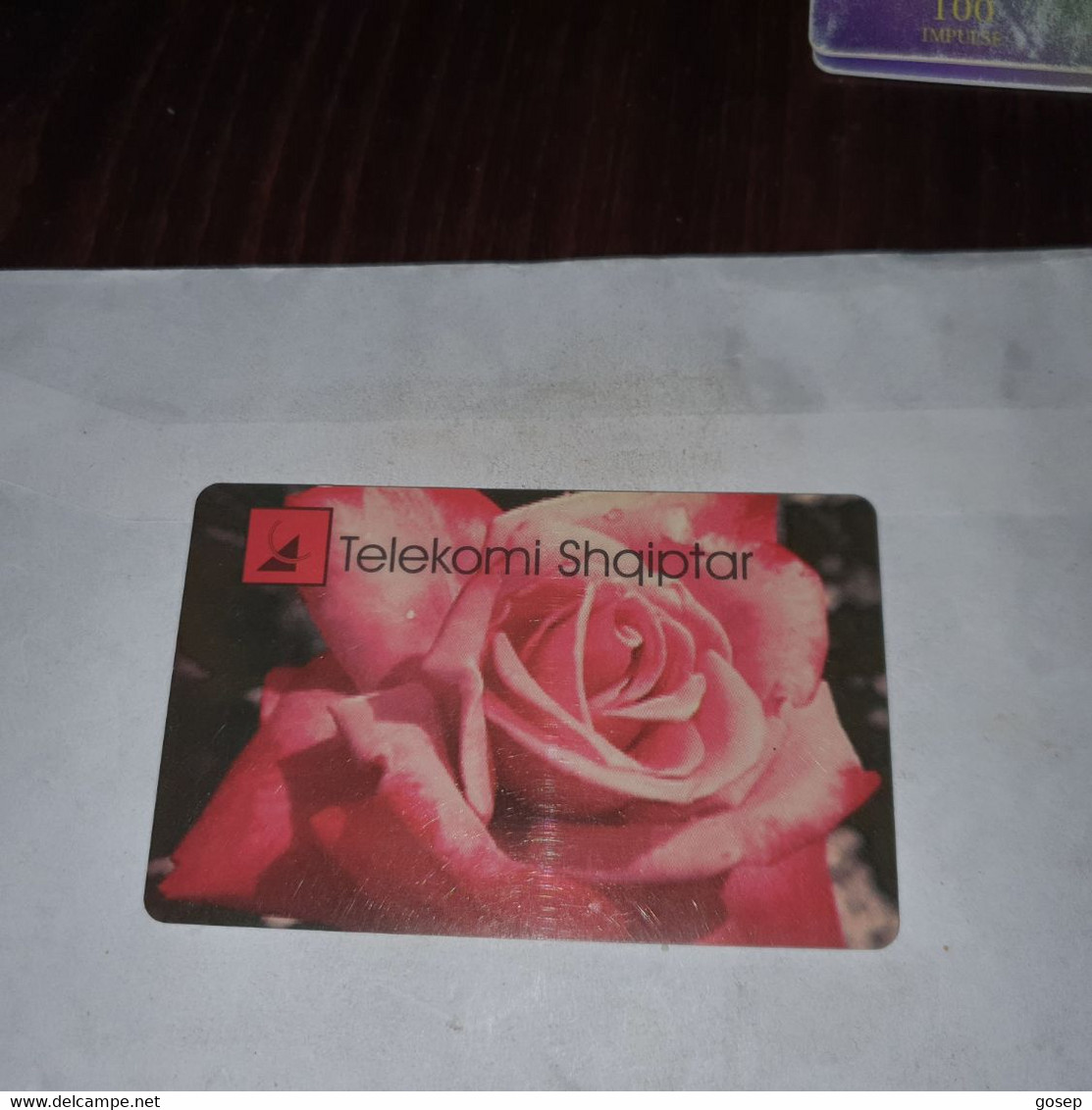 Albania-rose-(200impulse)-(22)-(2000-065094)-tirage-?-used Card+1card Prepiad Free - Albanien