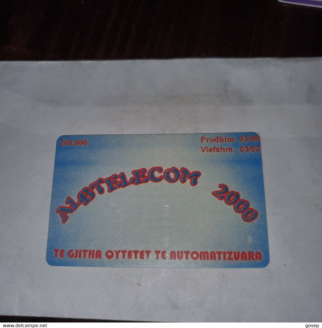 Albania-albtlecom2000-(50impulse)-(24)-(0502-549254)-tirage-200.000-used Card+1card Prepiad Free - Albanien