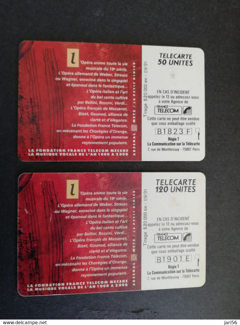 FRANCE/FRANKRIJK  SET 2X CHIPCARD  50 UNITS + 120 UNITS OPERA     WITH CHIP     ** 4799** - Nachladekarten (Handy/SIM)