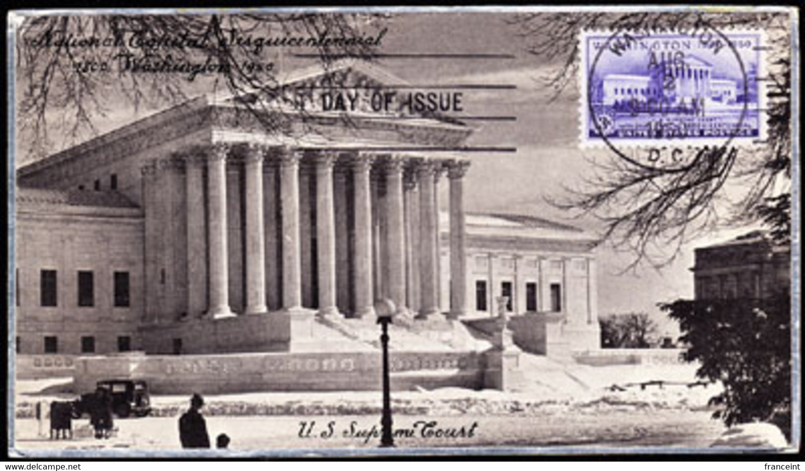 U.S.A. (1950) Supreme Court. Maximum Card With First Day Cancel. Scott No 991, Yvert No 543. - Cartes-Maximum (CM)